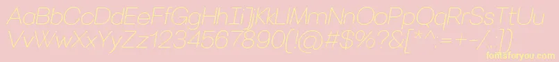 VillerayroundedThinitalic Font – Yellow Fonts on Pink Background