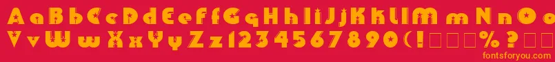 フォントCollinsNormal – 赤い背景にオレンジの文字