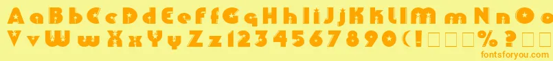 CollinsNormal Font – Orange Fonts on Yellow Background