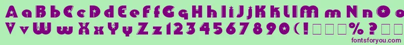 CollinsNormal Font – Purple Fonts on Green Background