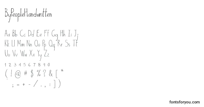 Schriftart ByPeopleHandwritten – Alphabet, Zahlen, spezielle Symbole