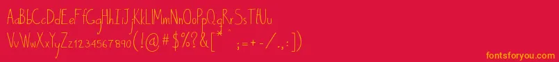 ByPeopleHandwritten Font – Orange Fonts on Red Background