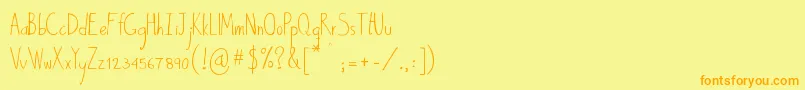 Fonte ByPeopleHandwritten – fontes laranjas em um fundo amarelo
