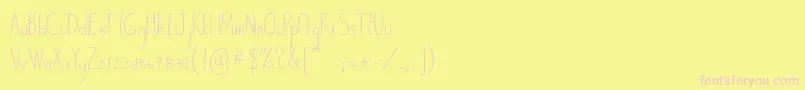 ByPeopleHandwritten-Schriftart – Rosa Schriften auf gelbem Hintergrund