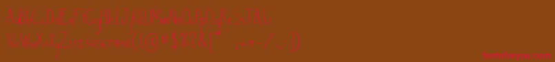 ByPeopleHandwritten Font – Red Fonts on Brown Background
