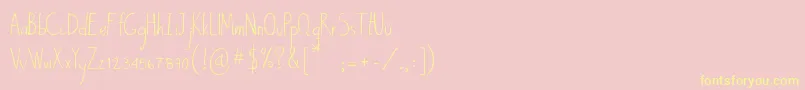 Шрифт ByPeopleHandwritten – жёлтые шрифты на розовом фоне