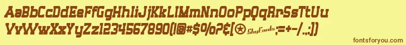 SfBigWhiskeyCondensedBold Font – Brown Fonts on Yellow Background