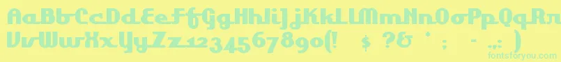 Lakeshoredrive Font – Green Fonts on Yellow Background