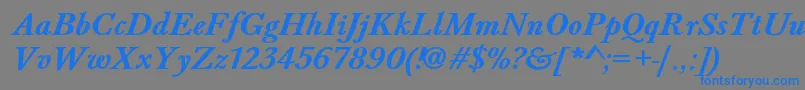 BaskervaldadfstdBolditalic Font – Blue Fonts on Gray Background