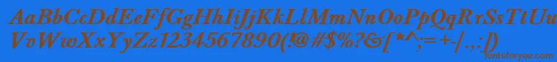 BaskervaldadfstdBolditalic Font – Brown Fonts on Blue Background