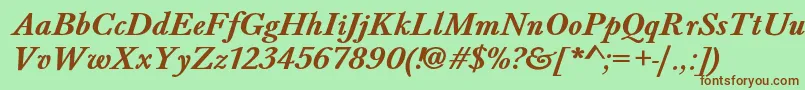 BaskervaldadfstdBolditalic Font – Brown Fonts on Green Background