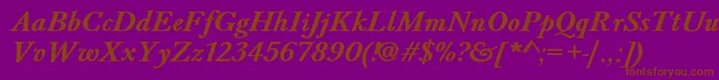 BaskervaldadfstdBolditalic Font – Brown Fonts on Purple Background