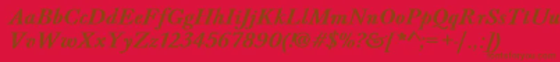 BaskervaldadfstdBolditalic Font – Brown Fonts on Red Background