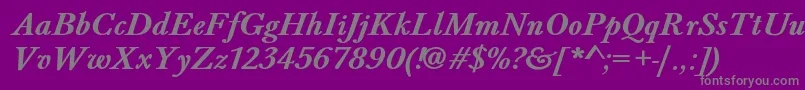 BaskervaldadfstdBolditalic Font – Gray Fonts on Purple Background