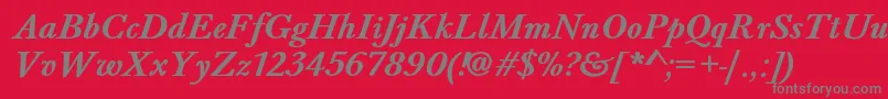 BaskervaldadfstdBolditalic Font – Gray Fonts on Red Background