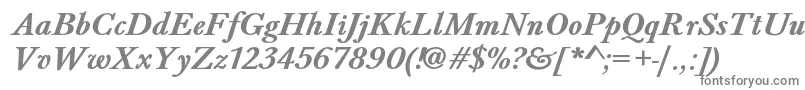 BaskervaldadfstdBolditalic-fontti – harmaat kirjasimet valkoisella taustalla