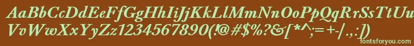 BaskervaldadfstdBolditalic Font – Green Fonts on Brown Background