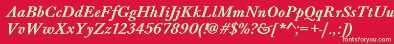 BaskervaldadfstdBolditalic Font – Green Fonts on Red Background