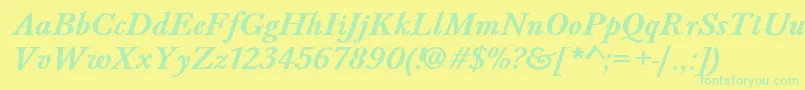 BaskervaldadfstdBolditalic Font – Green Fonts on Yellow Background