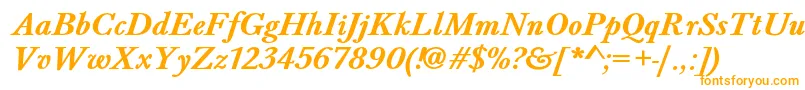 BaskervaldadfstdBolditalic Font – Orange Fonts on White Background