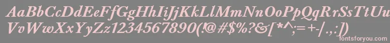 BaskervaldadfstdBolditalic Font – Pink Fonts on Gray Background