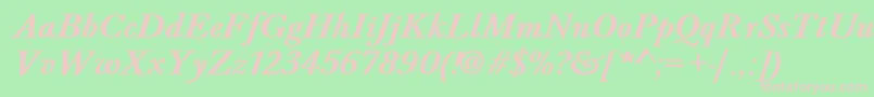 BaskervaldadfstdBolditalic Font – Pink Fonts on Green Background