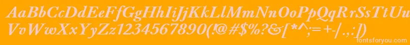 BaskervaldadfstdBolditalic Font – Pink Fonts on Orange Background