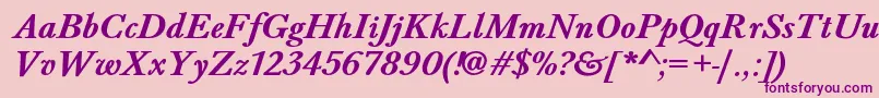 BaskervaldadfstdBolditalic Font – Purple Fonts on Pink Background