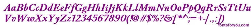 BaskervaldadfstdBolditalic Font – Purple Fonts on White Background