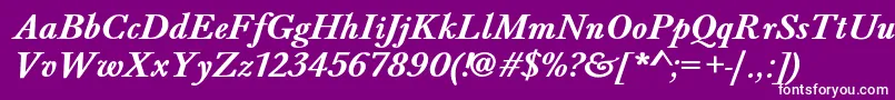 BaskervaldadfstdBolditalic-Schriftart – Weiße Schriften auf violettem Hintergrund