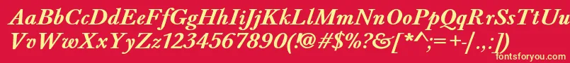 BaskervaldadfstdBolditalic Font – Yellow Fonts on Red Background