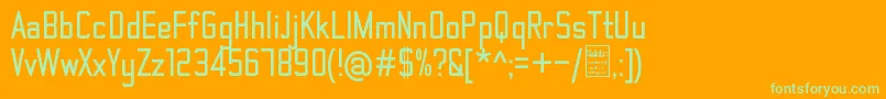 Шрифт ThematicBoldDemo – зелёные шрифты на оранжевом фоне