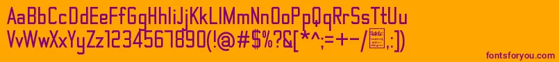 Fonte ThematicBoldDemo – fontes roxas em um fundo laranja
