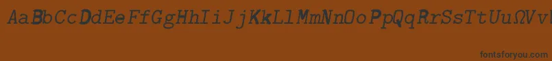 CmSlantedtypewriterRegular Font – Black Fonts on Brown Background