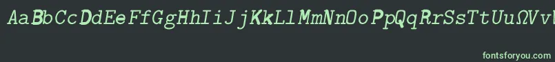 Czcionka CmSlantedtypewriterRegular – zielone czcionki na czarnym tle