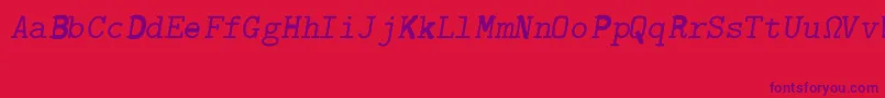 Police CmSlantedtypewriterRegular – polices violettes sur fond rouge