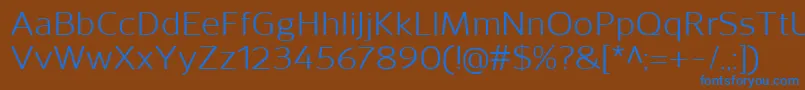 フォントSavileRegular – 茶色の背景に青い文字