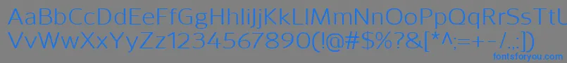 フォントSavileRegular – 灰色の背景に青い文字