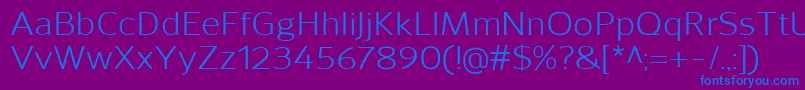 SavileRegular-Schriftart – Blaue Schriften auf violettem Hintergrund