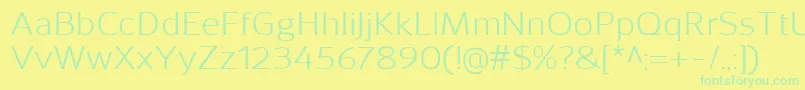 フォントSavileRegular – 黄色い背景に緑の文字