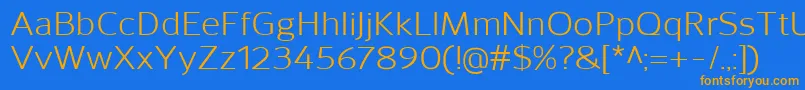 SavileRegular Font – Orange Fonts on Blue Background