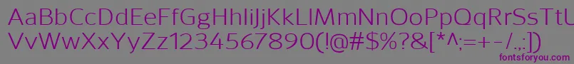 SavileRegular-fontti – violetit fontit harmaalla taustalla