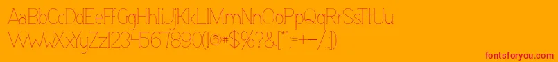 Espacio Font – Red Fonts on Orange Background