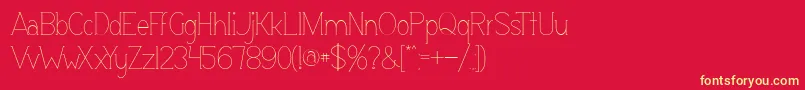 Espacio Font – Yellow Fonts on Red Background