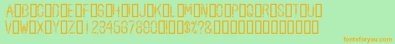 Pencilled Font – Orange Fonts on Green Background