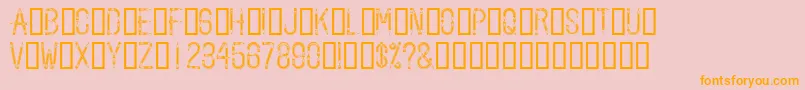 Pencilled Font – Orange Fonts on Pink Background