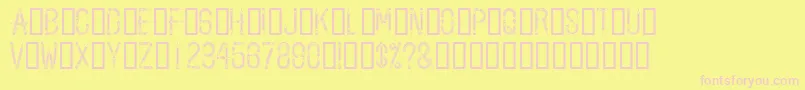 Pencilled Font – Pink Fonts on Yellow Background