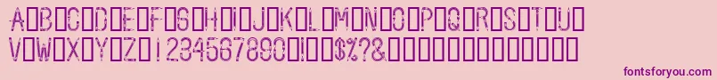 Pencilled Font – Purple Fonts on Pink Background