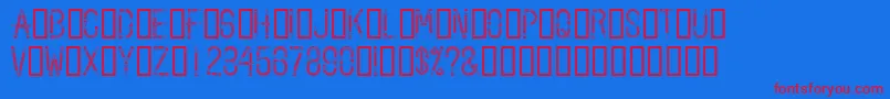 Pencilled Font – Red Fonts on Blue Background