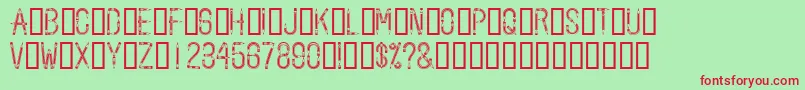 Pencilled Font – Red Fonts on Green Background